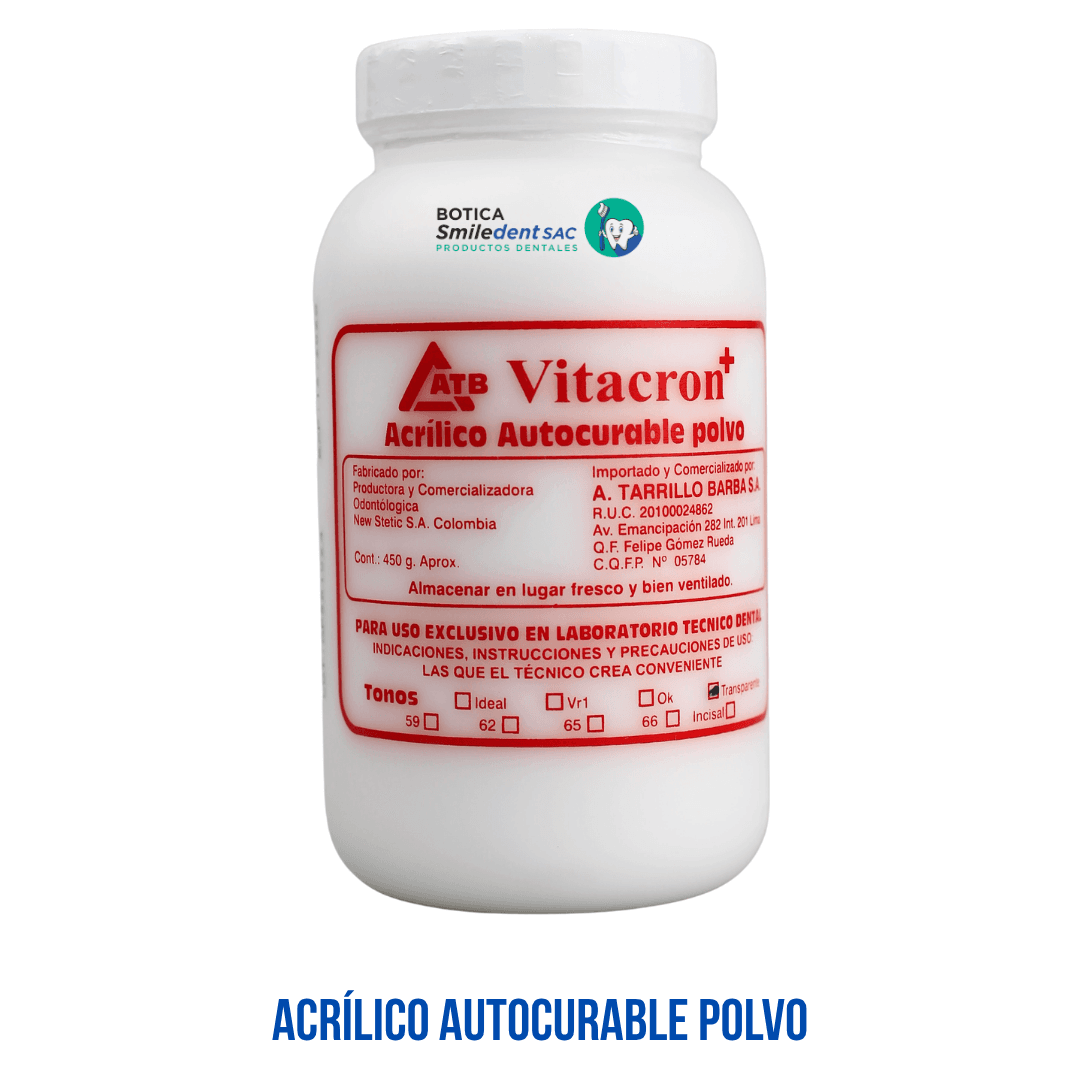 Acrilico Autocurable Transparente Polvo de 450g